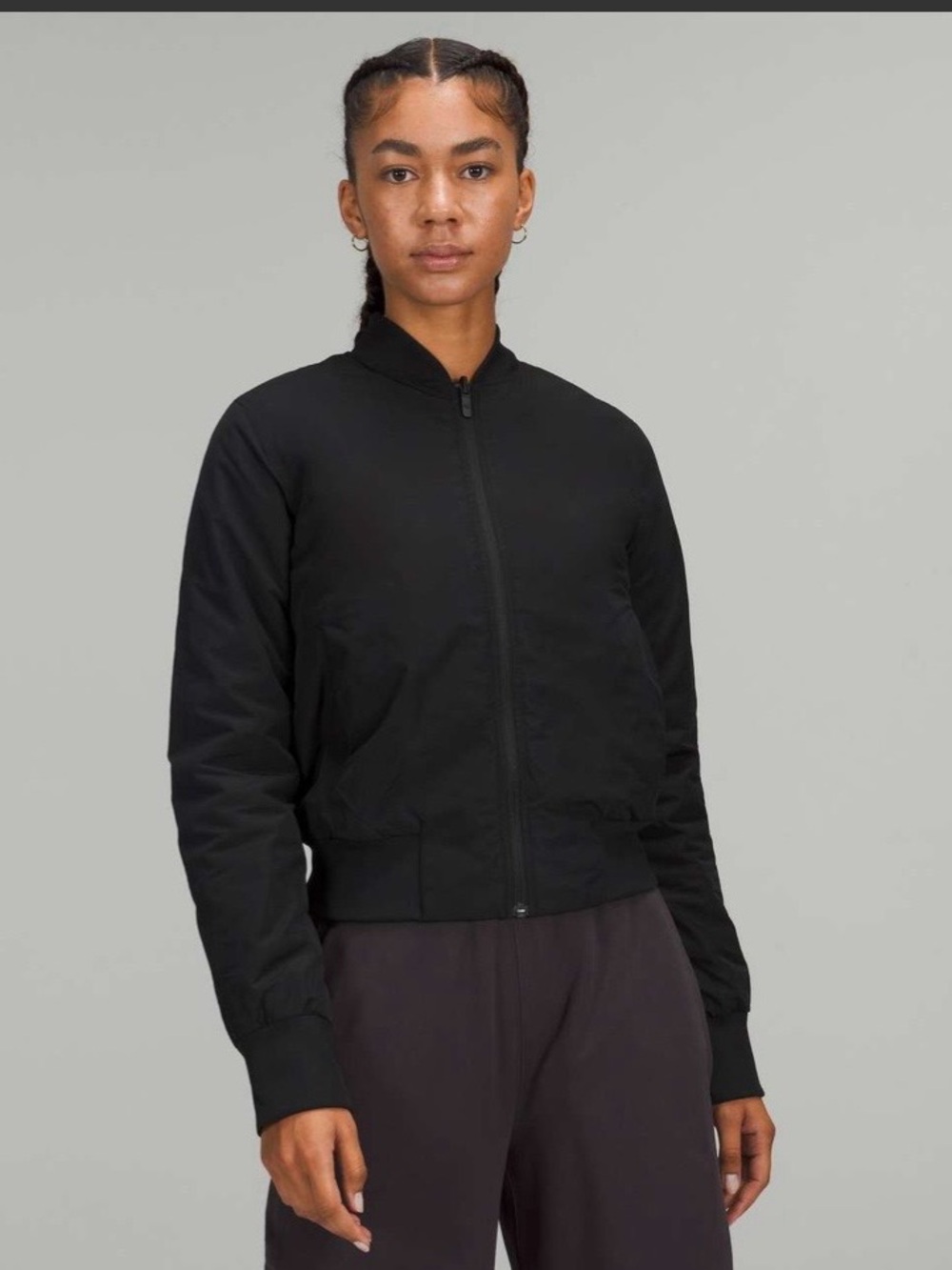 🍋Women’s Lululemon Non-Stop Bomber Jacket Size 8 Black ⚠️HAS LOGO⚠️ W4BUPS🍋